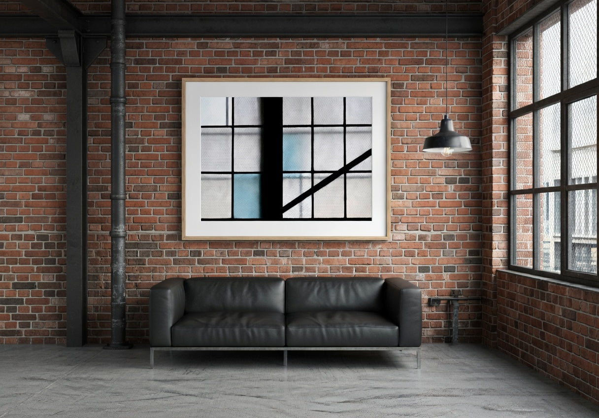 Black & Blue Abstract Grid