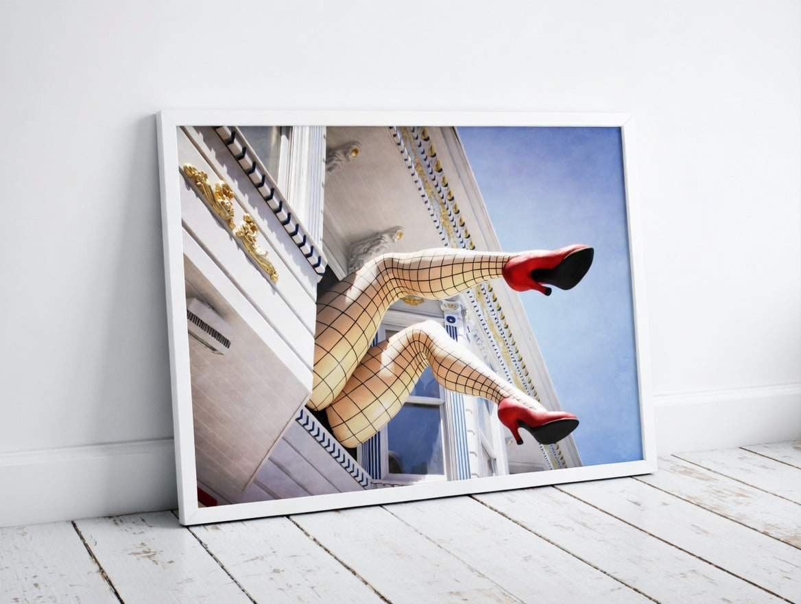 Fishnet Stockings in Red Heels