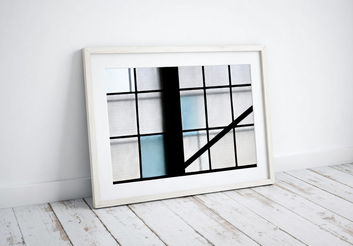 Black & Blue Abstract Grid