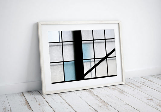 Black & Blue Abstract Grid