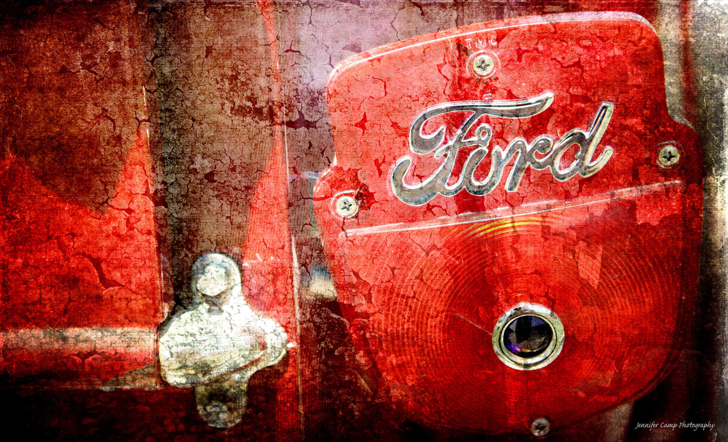 Vintage Red Ford Truck Logo