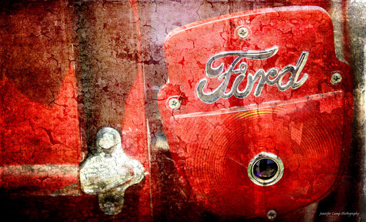 Vintage Red Ford Truck Logo