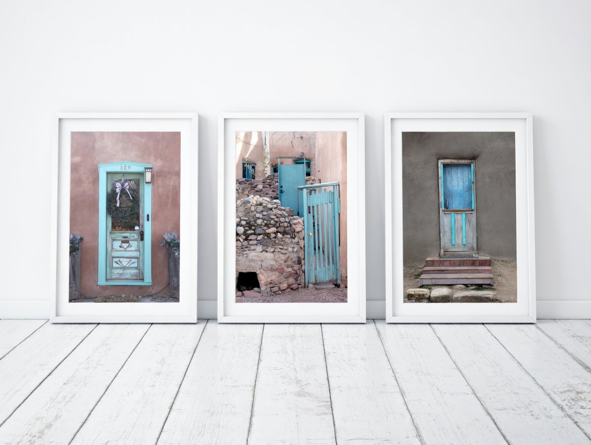Santa Fe Adobe Blue Doors