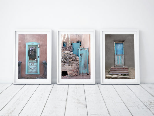 Santa Fe Adobe Blue Doors