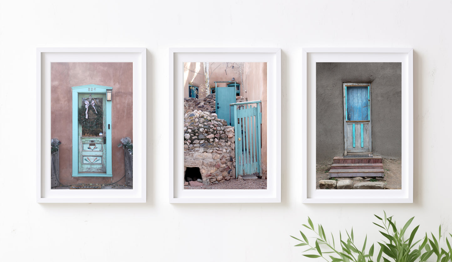 Santa Fe Adobe Blue Doors