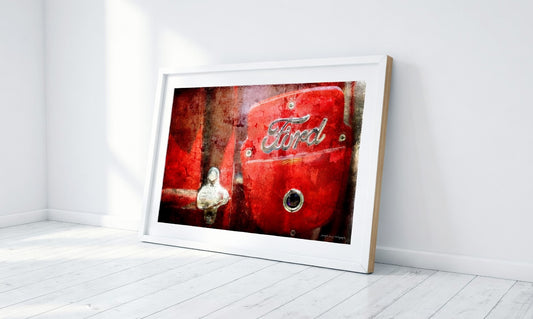 Vintage Red Ford Truck Logo