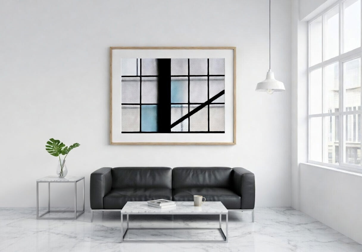 Black & Blue Abstract Grid